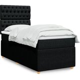 vidaXL Box spring postelja z vzmetnico črna 80x200 cm blago | Shoptok.si