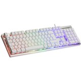DELTACO GAMING Tipkovnica, 105 tipk, UK razpored, membranski stikali, BELA/RGB Slike