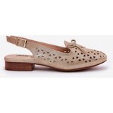 Boto Perforated Ballerinas With Open Heel Gold Navinnia | Shoptok.si