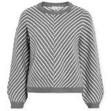 Vila Puloverji Khaia Knit - Medium Grey Melange Siva Cene