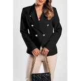 Fenzy Blazer Z Okrasnimi Gumbi, Črn | Shoptok.si