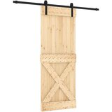  Drsna vrata s kompletom vodil 80x210 cm trdna borovina, (20804484) | Shoptok.si
