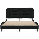  Okvir kreveta s LED svjetlima crni 140 x 200 cm od tkanine | shoptok.hr