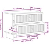  Noćni ormar s ladicama Bijela visokog sjaja 62 x 34,5 x 47,5 cm | shoptok.hr