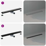 Tuš kanal 2-u-1 sa 360° sifonom Crna 70 cm Nehrđajući čelik 304 | shoptok.hr