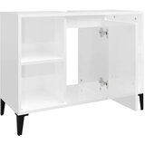 vidaXL Omarica za umivalnik visok sijaj bela 80x33x60cm inženirski les | Shoptok.si