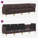  Set namještaja za dnevni boravak 4 pcs Tamno smeđa Tkanina | shoptok.hr