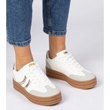 Gemre White women's sneakers with a gold accent Melly | Shoptok.si