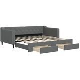  Dnevni krevet na razvlačenje tamnosivi 90 x 190 cm od tkanine | shoptok.hr
