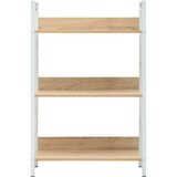 Police Knjižna polica 3-nadstropna hrast 60x27,6x90,5 cm inž. les, (20771751) | Shoptok.si