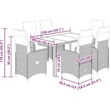 vidaXL Vrtna bistro garnitura 7-delna z blazinami bež poli ratan | Shoptok.si