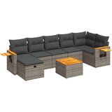 vidaXL 8-dijelni set vrtnih sofa od poliratana s jastucima sivi | shoptok.hr