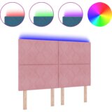  LED vzglavje z LED lučmi Geometrični Roza 160 cm Žamet, (5000043893) | Shoptok.si