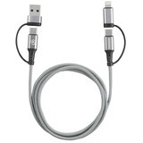 BAUHAUS Napajalni kabel USB 2+2 (Srebrna, Dolžina: 1 m) | Shoptok.si