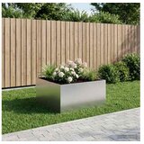 vidaXL Vrtna saksija Srebrna 60 x 60 x 40 cm Nehrđajući čelik - Nehrđajući čelik 60 x 60 x 40 cm 1 | shoptok.hr
