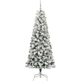 vidaXL Umjetno božićno drvce s nogom Zelena i bijela 180 cm PVC | shoptok.hr