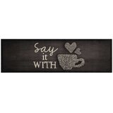  Kuhinjska preproga pralna skodelica črna 45x150 cm žamet | Shoptok.si