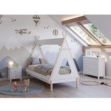 Marckeric Bijeli dječji krevet od masivnog bora u obliku kućice 90x190 cm Nora – | shoptok.hr
