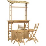  Vanjski bar stol i stolice 3 kom. 2-sjedala Prirodna Bambus Smeđa 110 x 55 x 210 cm | shoptok.hr