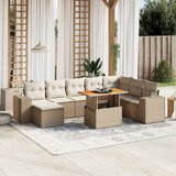  9-dijelni set vrtnih sofa s jastucima bež od poliratana bagrem | shoptok.hr