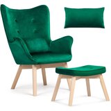 Sofotel Fotelj Sofatel Norse wing s stolčkom, temno zelen, (21388032) Cene