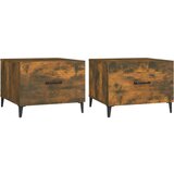 The Living Store Klubska mizica s kovinskimi nogami 2 kosa 50x50x40 cm - Klubska Mizica, (21421280) | Shoptok.si