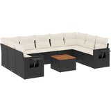 10-dijelni set vrtnih sofa s jastucima crni od poliratana Crna 62 x 62 x 69 cm | shoptok.hr