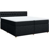 vidaXL Krevet s oprugama i madracem crni 200x200 cm od tkanine | shoptok.hr