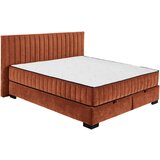 MID.YOU POSTELJA Z VZMETNICO 180 cm x 200 cm , tekstil, leseni material barve konjaka | Shoptok.si