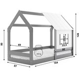  Drveni dječji krevet House s prozorom - 160x80 cm - grafit | shoptok.hr