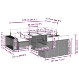 vidaXL 11-dijelni set vrtnih sofa od poliratana s jastucima bež | shoptok.hr