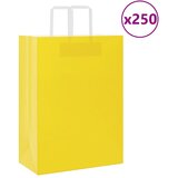 vidaXL Papirnate vrečke 250 kosov z ročaji rumena 32x17x44 cm, (5000160817) Cene