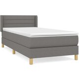  S oprugama i madracem tamnosivi 90 x 190 cm od tkanine | shoptok.hr