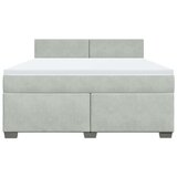 vidaXL Box spring postelja z vzmetnico svetlo siva 180x200 cm žamet | Shoptok.si