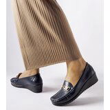 Gemre Navy blue wedge moccasins with buckle Lerino | Shoptok.si