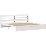 vidaXL Posteljni okvir z vzglavjem brez vzmetnice bel 180x200 cm | Shoptok.si