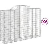  Lučne gabionske košare 6 kom 200x50x140/160cm pocinčano željezo | shoptok.hr