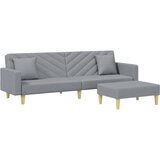  The Living Store Kavč dvosed z blazinami in stolčkom za noge svetlo sivo blago - Kavč Z Ležiščem, (21450861) | Shoptok.si