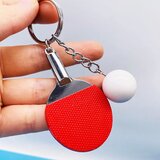 Privezak za ključeve Stoni tenis reket i loptica, crveni u