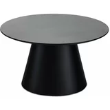 Furnhouse Črna/temno siva mizica z mizno ploščo v marmornem dekorju ø 80 cm Tango –