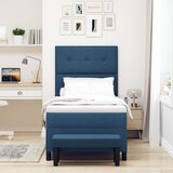  Posteljni okvir z vzmetnico Set 2 Modra, bela Tkanina 90 x 200 cm, (22067092) | Shoptok.si