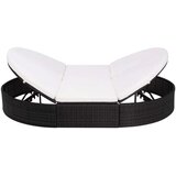 Vanjski Zunanji ležalnik z blazino poli ratan črn, (20662396) | Shoptok.si