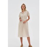 Marisse Beige Viscose-Linen Dress | Shoptok.si