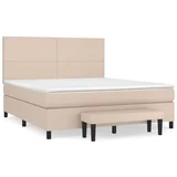 vidaXL Box spring postelja z vzmetnico kapučino 180x200cm umetno usnje, (20897383)