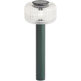 QAZQA Moderna zunanja talna svetilka zelena z rebrastim steklom, vklj. LED solarna IP65 - Ribble Mushroom u