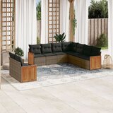  9-dijelni set vrtnih sofa od poliratana s jastucima sivi | shoptok.hr