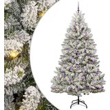 vidaXL Umestno božično drevo Zelena in Bela 240 cm PVC in kovina | Shoptok.si