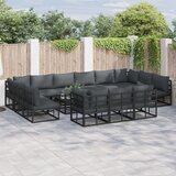 vidaXL Vrtna sedežna garnitura 13 pcs Črna 423 x 211.5 x 71 cm | Shoptok.si