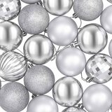  Set božićnih kuglica 75 kom. Srebrna 6 cm Polistiren | shoptok.hr