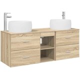  Set namještaja za kupaonicu 3 kom. Hrast sonoma Smeđa 49,5 x 44,5 x 66 cm | Shoptok.si